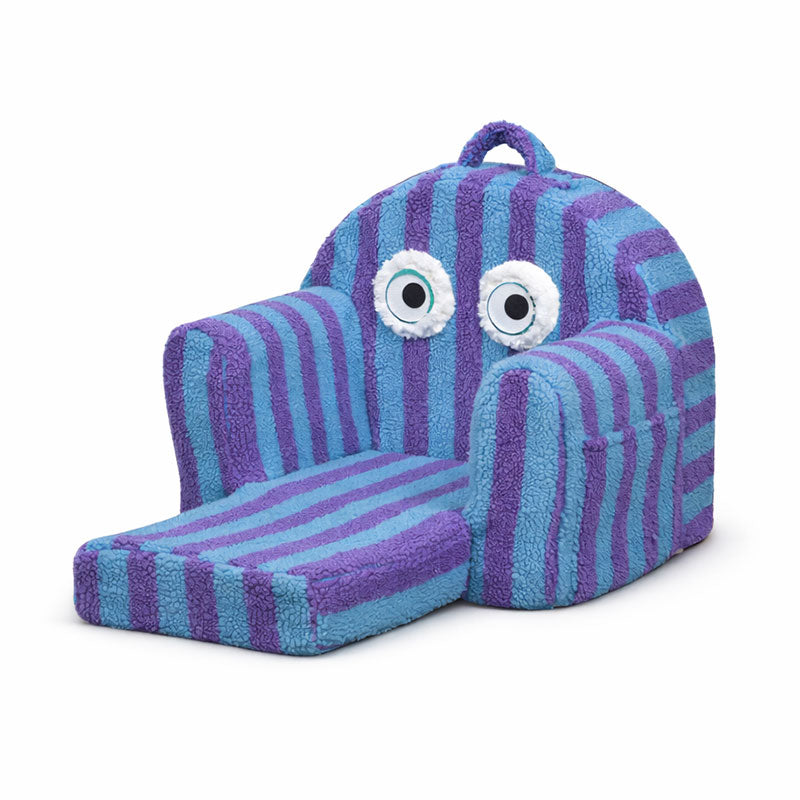 2-in-1 Kids Sofa Bed & Armchair - Cute Cartoon Embroidery Reading Nook Chair