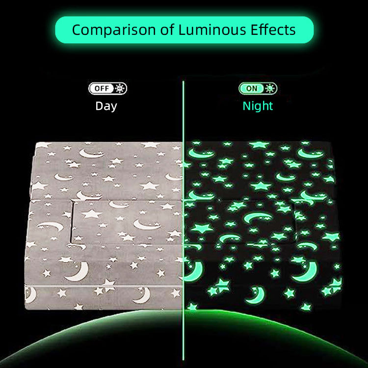 Magical Glow-in-the-Dark Modular Play Sofa - Foldable Flannel Blocks for Toddlers