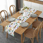 Easter Table Runner with Bunny and Egg Print - Spring Holiday Home Decor