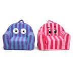 2-in-1 Kids Sofa Bed & Armchair - Cute Cartoon Embroidery Reading Nook Chair