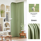 Sage green blackout curtains in a modern living room