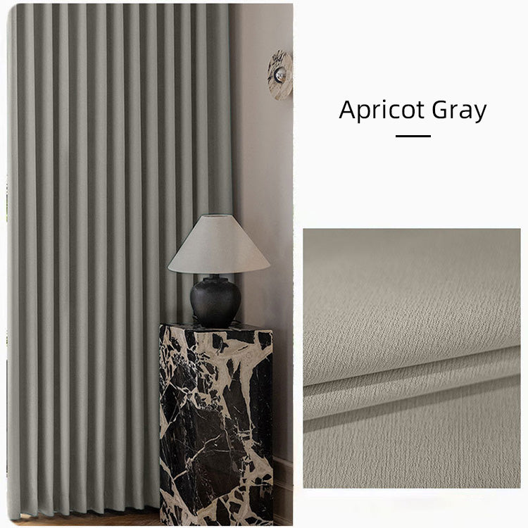 Apricot gray cotton linen curtains in a modern room