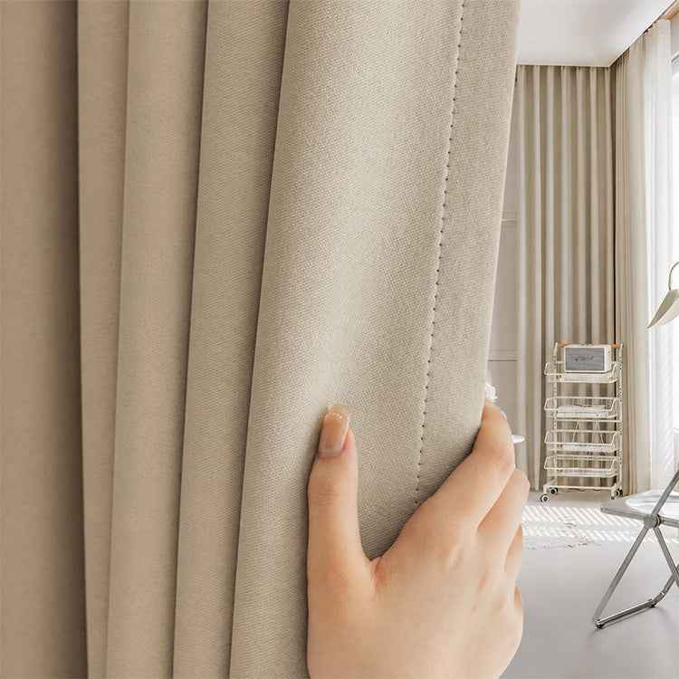 Nordic Thick Blackout Cotton Linen Curtains - Double-Sided, Multi-Color