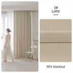 Nordic Thick Blackout Cotton Linen Curtains - Double-Sided, Multi-Color