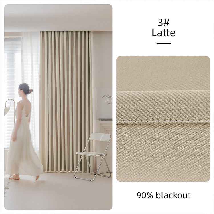 Nordic Thick Blackout Cotton Linen Curtains - Double-Sided, Multi-Color