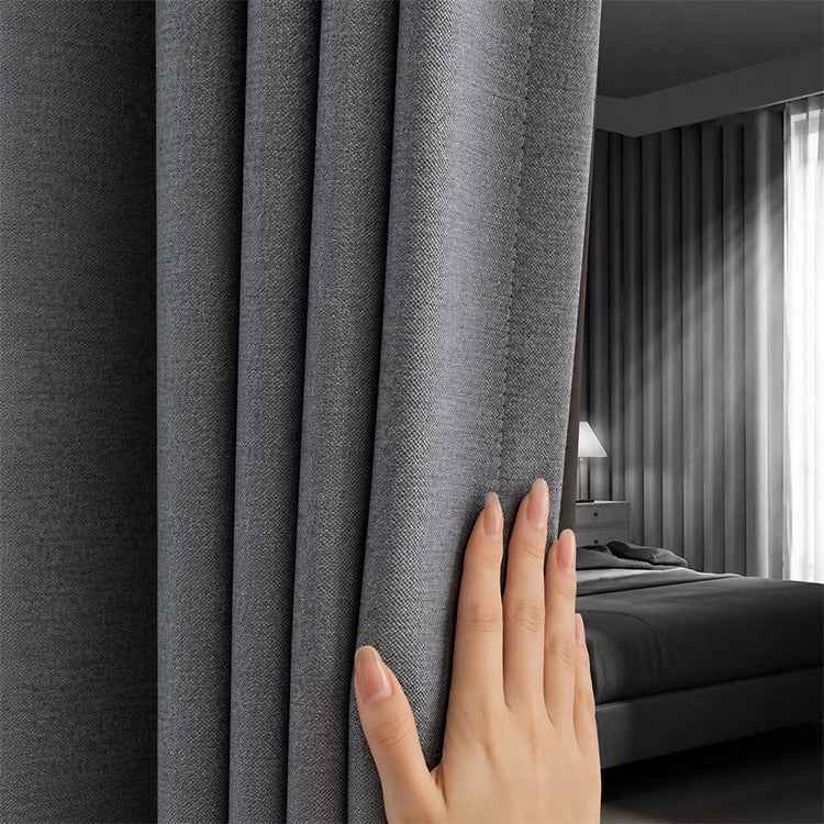 Heavyweight 100% Blackout Cotton Linen Curtains - Soundproof & Sun Blocking, Multi-Color