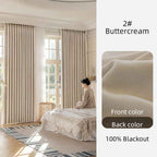 Heavyweight 100% Blackout Cotton Linen Curtains - Soundproof & Sun Blocking, Multi-Color