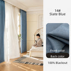 Heavyweight 100% Blackout Cotton Linen Curtains - Soundproof & Sun Blocking, Multi-Color