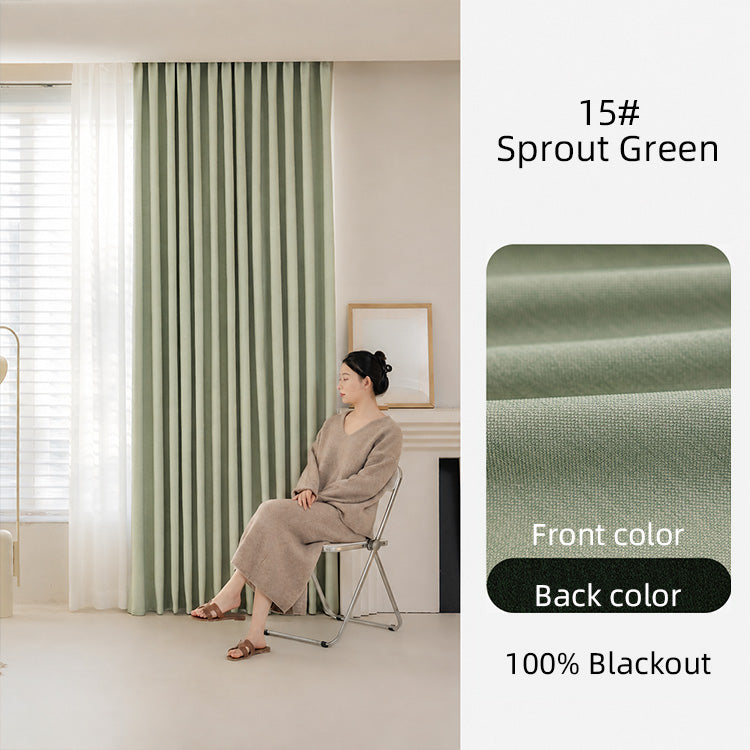 Heavyweight 100% Blackout Cotton Linen Curtains - Soundproof & Sun Blocking, Multi-Color