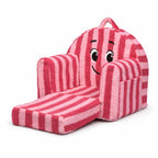 2-in-1 Kids Sofa Bed & Armchair - Cute Cartoon Embroidery Reading Nook Chair