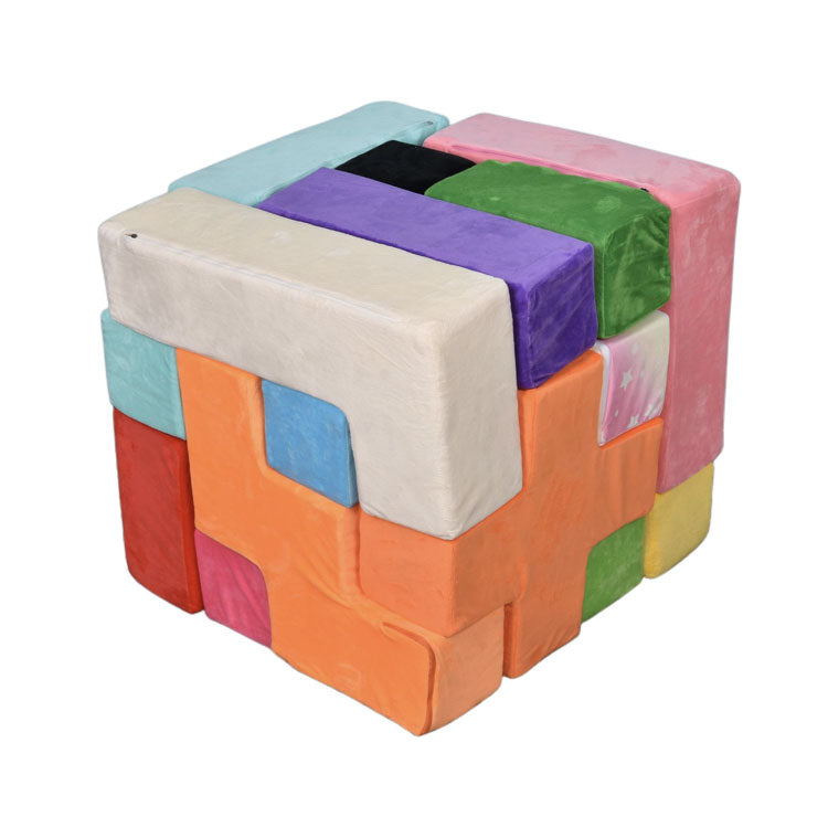 Kids Tetris Building Block Sofa | Educational 3D Modular Foam Play Couch