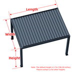 Pergola size guide showing width, length and default 2.7m height