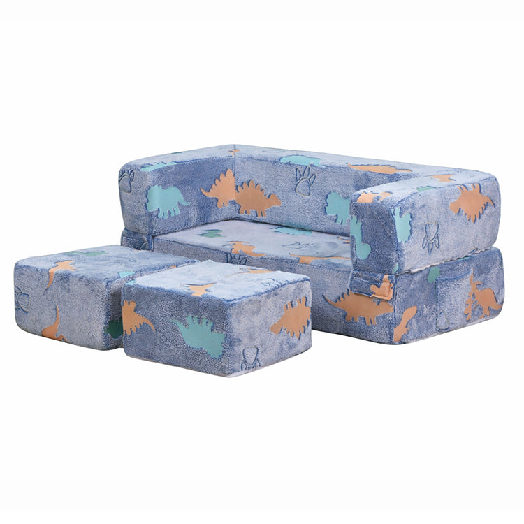 Magical Glow-in-the-Dark Modular Play Sofa - Foldable Flannel Blocks for Toddlers