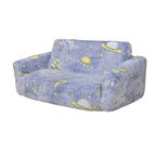 2-Seater Glow-in-the-Dark Kids Foldable Sofa - Cartoon Convertible Sleeper Chair