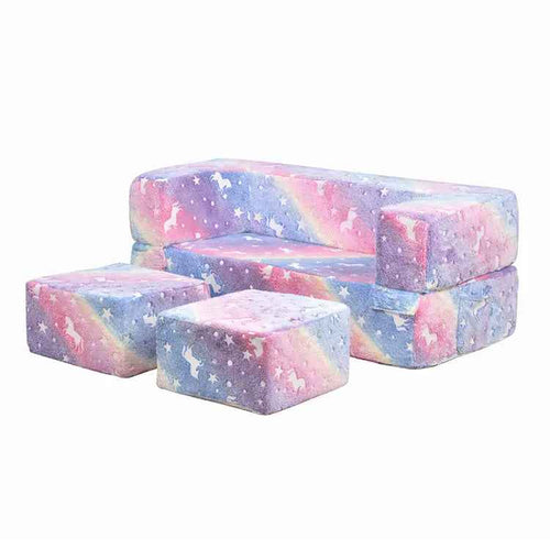 Magical Glow - in - the - Dark Modular Play Sofa - Foldable Flannel Blocks for Toddlers - 