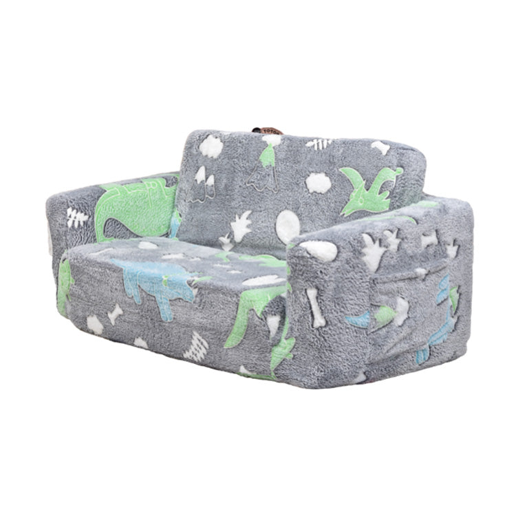 2-Seater Glow-in-the-Dark Kids Foldable Sofa - Cartoon Convertible Sleeper Chair