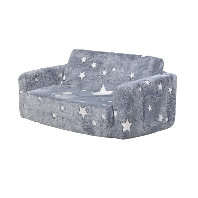 2-Seater Glow-in-the-Dark Kids Foldable Sofa - Cartoon Convertible Sleeper Chair