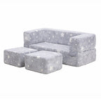 Magical Glow-in-the-Dark Modular Play Sofa - Foldable Flannel Blocks for Toddlers