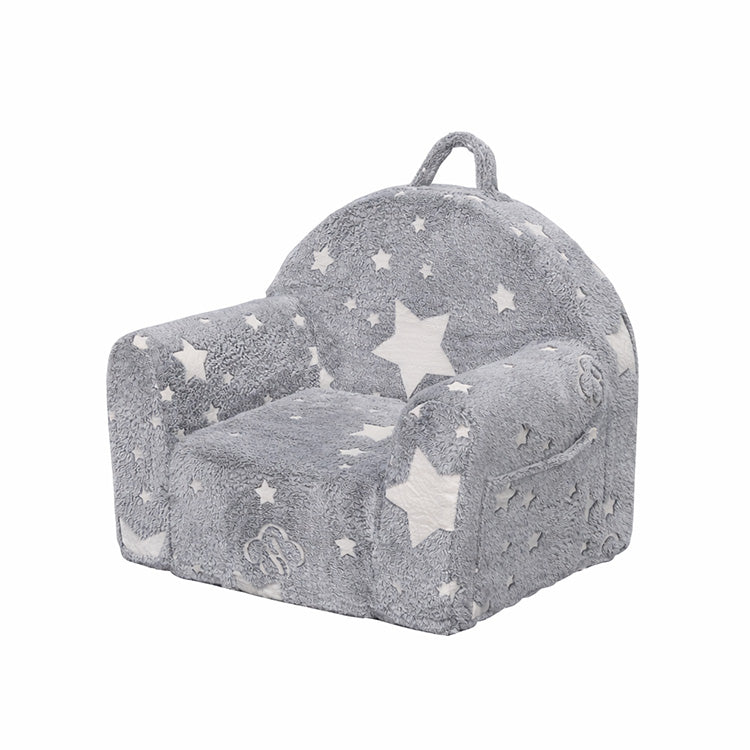 Compressible Glow-in-the-Dark Kids Sofa Bed - Single Cartoon Foam Chair