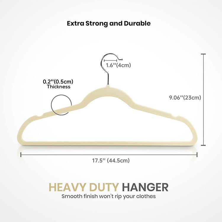 Premium Non-Slip Velvet Hangers - Ultra-Thin Space Saving Flocked Hangers
