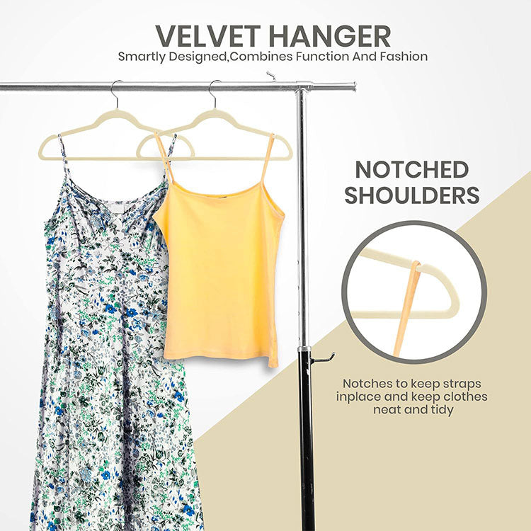 Premium Non-Slip Velvet Hangers - Ultra-Thin Space Saving Flocked Hangers