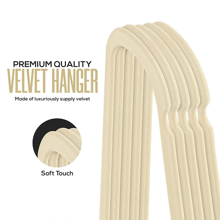 Premium Non-Slip Velvet Hangers - Ultra-Thin Space Saving Flocked Hangers