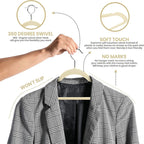 Premium Non-Slip Velvet Hangers - Ultra-Thin Space Saving Flocked Hangers
