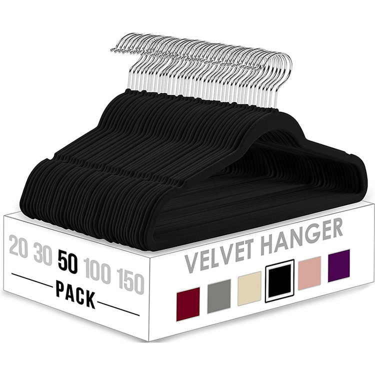 Premium Non-Slip Velvet Hangers - Ultra-Thin Space Saving Flocked Hangers