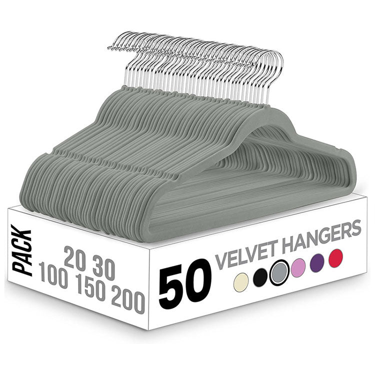 Premium Non-Slip Velvet Hangers - Ultra-Thin Space Saving Flocked Hangers