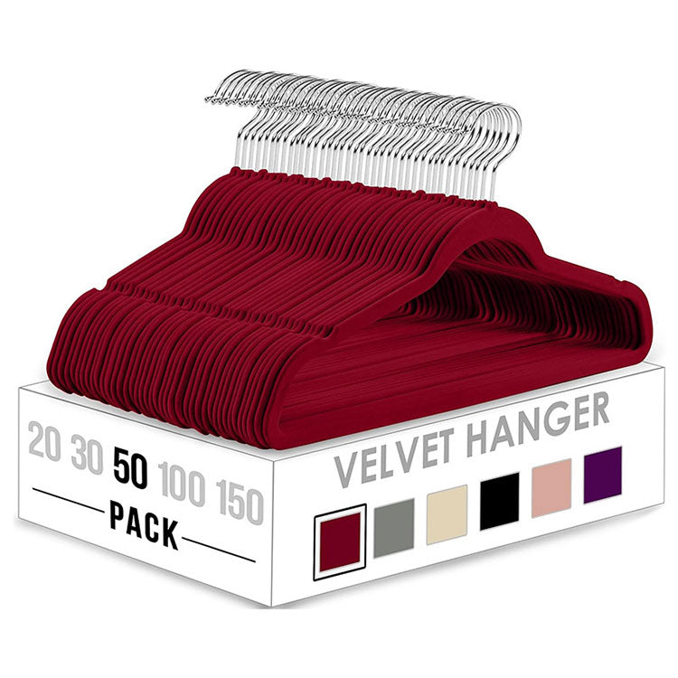 Premium Non-Slip Velvet Hangers - Ultra-Thin Space Saving Flocked Hangers