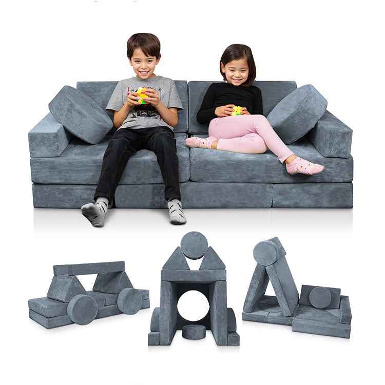 14-Piece Modular Kids Play Sofa - Large Foam Building Block Set Wholesale