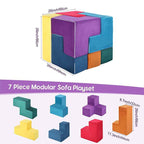 Transformative Magic Cube Play Couch - 7-Piece Creative Lounge