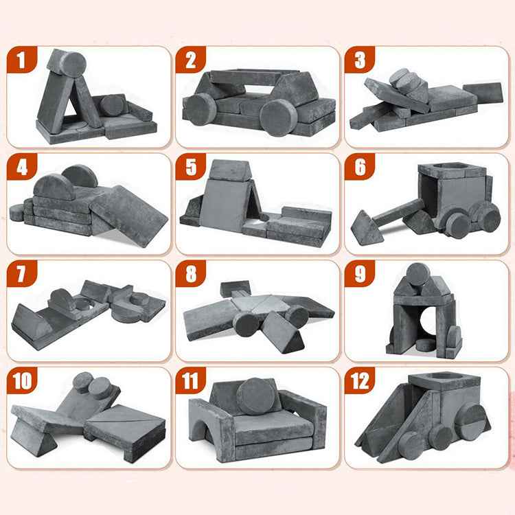 14-Piece Modular Kids Play Sofa - Large Foam Building Block Set Wholesale