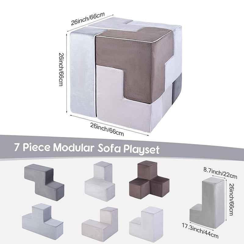 Transformative Magic Cube Play Couch - 7-Piece Creative Lounge