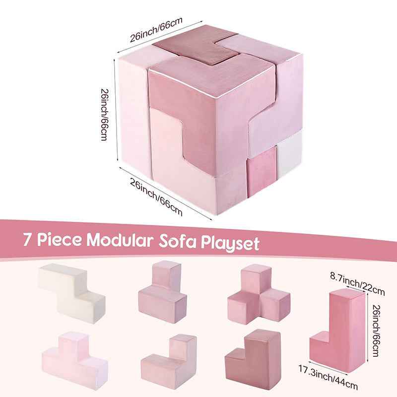 Transformative Magic Cube Play Couch - 7-Piece Creative Lounge