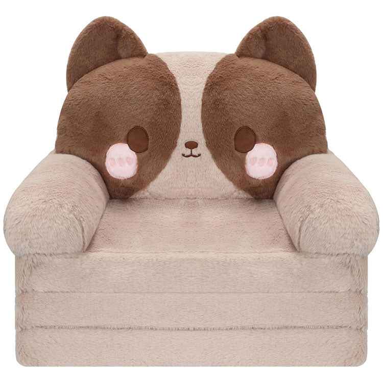 Kawaii Cat Kids Flip-Out Sofa | Premium Embroidered Animal Sleeper Bed