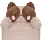 Kawaii Cat Kids Flip-Out Sofa | Premium Embroidered Animal Sleeper Bed