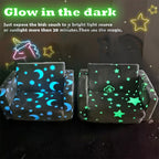 Cartoon Foldable Kids Sofa & Sleeper Bed - Glow-in-the-Dark Stars - Soft Single Foam Chair