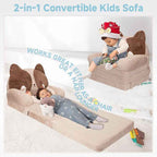 Kawaii Cat Kids Flip-Out Sofa | Premium Embroidered Animal Sleeper Bed