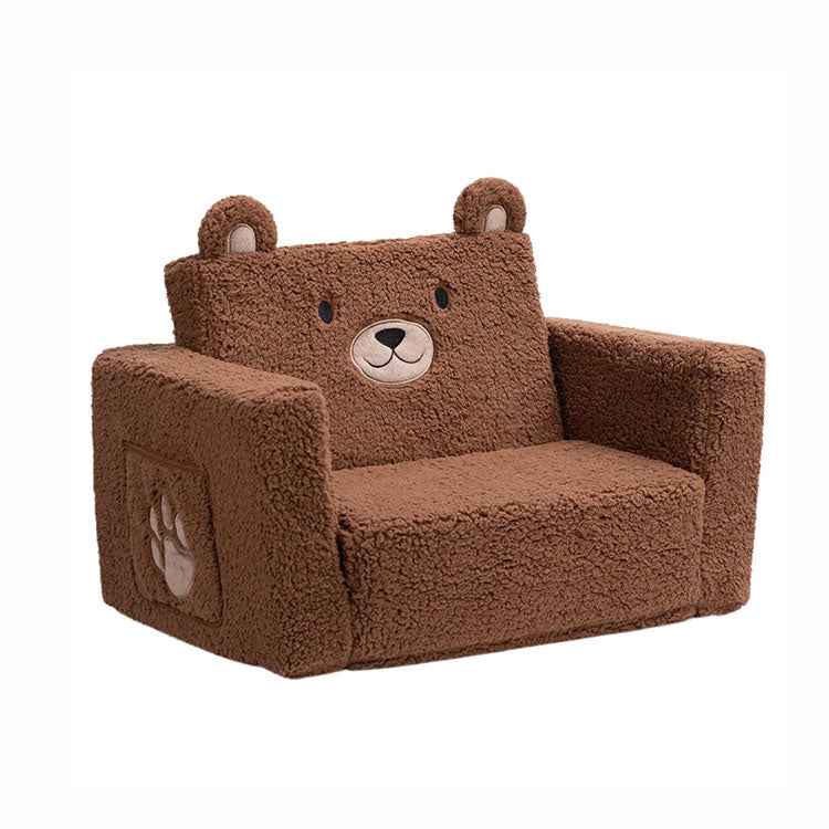 2-in-1 Cartoon Bear Kids Sofa Bed - Foldable Toddler Armchair Wholesale