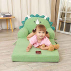 2-in-1 Green Unicorn Kids Sofa Bed - Foldable Foam Armchair Wholesale