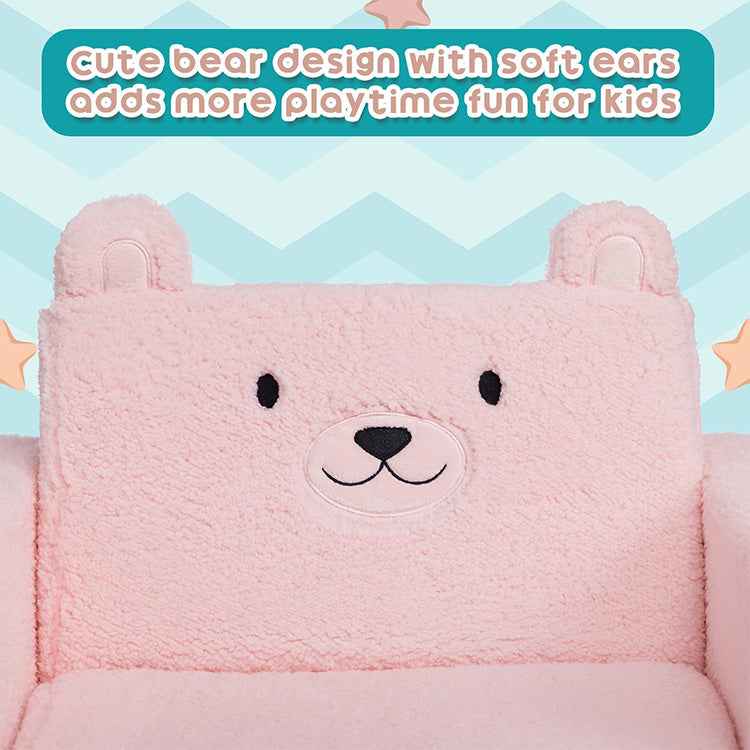 2-in-1 Cartoon Bear Kids Sofa Bed - Foldable Toddler Armchair Wholesale