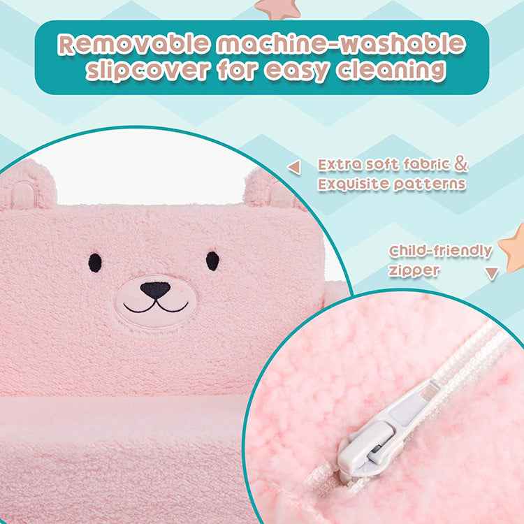 2-in-1 Cartoon Bear Kids Sofa Bed - Foldable Toddler Armchair Wholesale