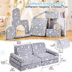 Magical Luminous Modular Play Couch | Kids Fort Building Block Sofa Bed