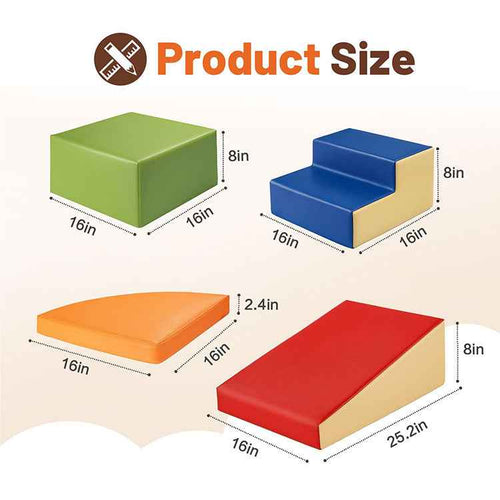 Wholesale 6-Piece Vegan Leather Soft Play Set - Durable Foam Climbing Blocks
