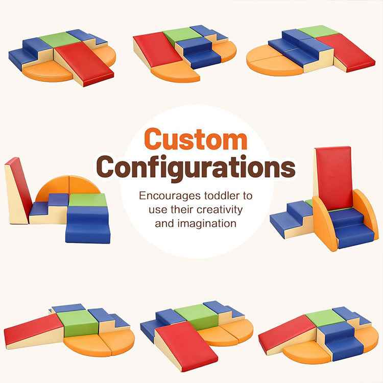 Wholesale 6-Piece Vegan Leather Soft Play Set - Durable Foam Climbing Blocks