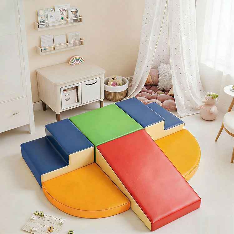 Wholesale 6-Piece Vegan Leather Soft Play Set - Durable Foam Climbing Blocks
