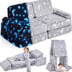 Magical Luminous Modular Play Couch | Kids Fort Building Block Sofa Bed