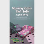 Cartoon Foldable Kids Sofa & Sleeper Bed - Glow-in-the-Dark Stars - Soft Single Foam Chair